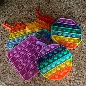 5 pcs Pop Its Fidget Toy Push Pop Bubble Sensory Silicone Stress Reliever